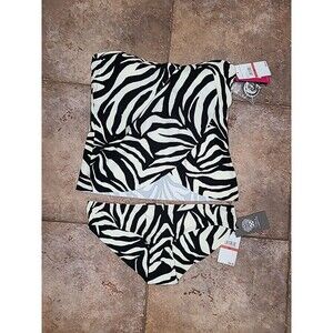 Vince Camuto Zebra Classic Tank Bikini L76556 Womens Size XS